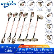 Cavo RG316 IEC PAL DVB-T a F TV Spina maschio e femmina Jack RF Jumper Pigtail Adattatore TV a F Spina Connettore Set Top Box Cavo