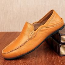 Italienische Herren schuhe lässig Luxusmarke Sommer Herren Slipper Echt leder Mokassins leicht atmungsaktiv Slip on Boots schuhe