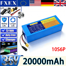 Brandneuer 36V 20Ah 18650 10S6P Lithium-Akku mit BMS 500-1000W für 36V E-Scooter Li-Ionen-Akkupack