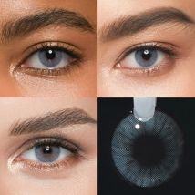 VISUASHOW Aurora Graphite Kontaktlinsen in natürlicher Farbe, 1 Paar Myopie, halbe Jahreskontaktlinsen mit Strom für Augen-Make-up