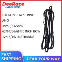 DeeRace Recurve Bow String Dacron Black Material B55 Use For 48" 50" 54" 58" 60" 62" 64" 66" 68" 70" Bow 12/14/16/18 Strands