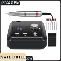 45000RPM trapano per unghie tornio professionale per unghie con grande schermo LCD 30W Smart Electric Manicure Polisher Nail Art Toools