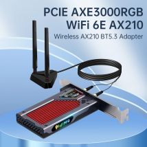 WiFi 6E AX210 BT5.3 PCIE WiFi Adapter AX210NGW Tri-Band 2,4G/5G/6GHz Drahtlose Netzwerkkarte mit Externe Antenne Für Win 10/11