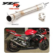 Sistema completo de tubo medio de enlace de motocicleta para YAMAHA YZF-R6 R6 1998-2005 tubo de cabecera frontal de silenciador de motocicleta