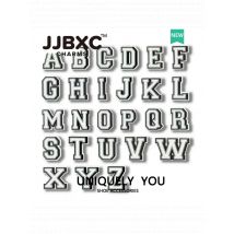 JJBXC CHARM Shoe Buckle Shoe Accessories A-Z English Alphanumerics DIY Fashion Shoe decorations