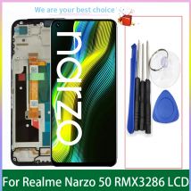 6.6 "Per Realme Narzo 50 Display LCD Originale Con Telaio Touch Screen Modelli RMX3286 Pannello Digitizer Parti di Ricambio