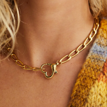 Mode Einfache Valentinstag Liebe Schloss Halskette Edelstahl Liebe Anhänger Offene Schnalle Grundlegende Kette Edelstahl Schmuck