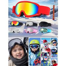 JSJM New Cute Kids Ski Goggles for Age 4-14 Anti-fog UV400 Snow Eyewear Outdoor Sports Winter Snowboard Children Skiing Glasses