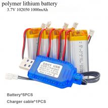 102050   5PCS 3,7 V 1000mah Lithium-Polymer-Akku für MP3 GPS Aufnahme Stift LED Licht Kostenloser Ladekabel