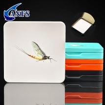 ANFS 1 Stück quadratische Fliegenfischerbox aus Metall, Aufbewahrungsbox für Salzwasser- und Süßwasserangeln