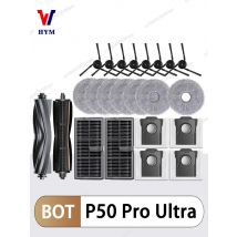 For MOVA P50 Pro Ultra / P50 Ultra Robot Vacuum Cleaner Accessories Main Side Brush Mop Cloth HEPA Filter Dust Bag Spare Parts