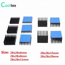 28 x 28 mm Aluminium-Kühlkörper, Kühlkörper für elektronische Chip-integrierte Schaltung, Kühlkühler mit wärmeleitendem Klebeband