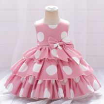 Sommer Baby Mädchen Kleid Kleinkind 1 Jahr Geburtstags feier Kleider für Mädchen Punkt Bogen Prinzessin Hochzeits kleid Neugeborene Tauf kleid