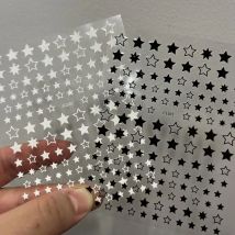 Czarna biała gwiazda 3D naklejka artystyczna do paznokci Y2K Pentagram samoprzylepne naklejki
