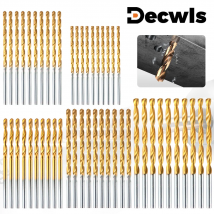 50 Stück Bohrer, 1/1,5/2/2,5/3 mm Schnellarbeitsstahl, titanbeschichteter Spiralbohrer-Set, Bohrwerkzeuge, Lochbohren, Haushalts-Geradbohrer, runder Griff, kleiner Spiralbohrer