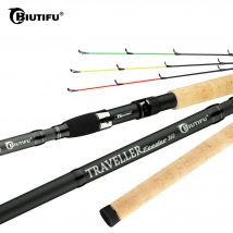 BIUTIFU Traveller Feeder Carp Fishing Rods 3.0m 3.6m 3Tips Casting Weight 120g Carbon Fiber Spinning Travel Pole Freshwater Sea