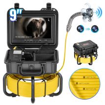 Kamera inspekcyjna do kanalizacji SucceBuy 30m/50m, samopoziomująca się, do rur odpływowych, z 9-calowym ekranem HD 1080P, wodoodporna IP68, kamera hydrauliczna.