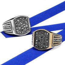 Luxus Goldene Schwarz Strass Edelstahl Herren Ringe Punk Trnedy für Männliche Freund Biker Schmuck Kreativität Geschenk Großhandel