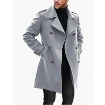 Mode herren Jacke Mantel Mit Dünne Beiläufige Männliche Graben Mantel Outer Zweireiher Revers Lange Jacken Mann