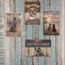 Inject Quirky Charm: Retro dickes Metallblechschild – Corgi Dog Edition für die Inneneinrichtung