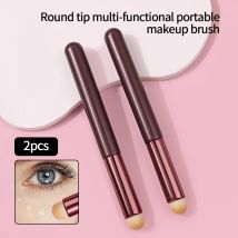 2 pezzi pennello per correttore a testa tonda pennello per colorante halo pennello per labbra portatile pennello per trucco multifunzione strumento per trucco morbido per principianti