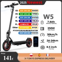 Scooter elettrico W5 350W 36V78Ah Pneumatico da 8,5 pollici Portata 30KM/H 34KM Freno a disco anteriore Pieghevole e Scooter con APP Pendolarismo quotidiano
