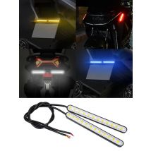 2x Universal 24SMD LED Motorcycle Light Bar Strip Rear Tail Brake Stop Lamp License Plate Lights Flowing Turn Signal Indicators