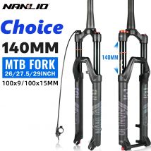 NANLIO X7 Fahrrad-Federgabeln, Rückprall-Einstellung, 26/27,5/29 Zoll, gerade/konisch, RL/LO MTB-Fahrrad-Luftgabel, 120 140 mm, Reisen