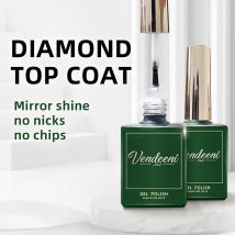 Vendeeni 15 ml Diamond Top Coat für Gel-Nagellack, verstärktes, langlebiges UV-Soak-Off-Gel-Lack, High Light Nail Art Primer-Gel