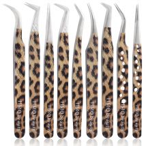 1 szt. Leopard Lash pęseta pęseta ze stali nierdzewnej Superhard 3D objętość dokładny antystatyczny klips do przedłużania rzęs