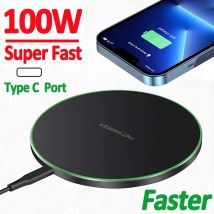 Caricabatterie Wireless da 100W per iPhone 14 13 12 11 Pro XS Max Mini X XR Pad di ricarica Wireless