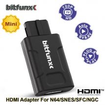Bitfunx 720P 1080P Adattatore HDTV per console N64/SNES/SFC/NGC 4:3/16:9 Rapporto di aspetto Commutazione SV e ingresso composito Convertitore HDTV