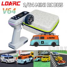 LDARC V64 1/64 MINI RC modelo de Control remoto eléctrico simulado coche de mesa autobús vehículo RTR 2,4 GHz adultos juguetes para niños