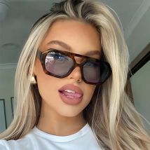 Leopard Blau Quadrat Sonnenbrille Frauen Retro Doppel Brücke Luxus Marke Sonnenbrille Weibliche Mode Shades Brillen Oculos De Sol