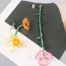 Girlgo 1 Paar kreative personal isierte Perlen Blumen ohrringe Boho-Stil lässige Mode Ohrringe für die tägliche Camping kleidung