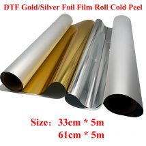 33cm/61cm * 5m Gold/Silber dtf Folien folie Rolle kaltes Peeling für T-Shirt Hitze presse direkt auf Film transfer druck für dtf weiße Tinte