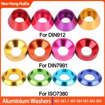M2 M2.5 M3 M4 M5 M6 M8 Rondelle coniche sferiche in lega di alluminio colorate Guarnizione DIN912 DIN7991 ISO7380 Distanziatori per viti con bullone esagonale