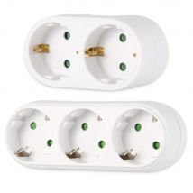Caldo! Adattatore presa doppia 1 spina Euro SCHUKO/ 2 con presa messa a terra Standard residenziale