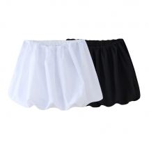 DUOPERI Women's Solid Mini Balloon Skirt Fashion High Elastic Waist Female Chic Lady Casual Y2K Short Skirt