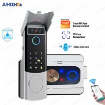 Tuya WiFi APP Doppelseitige Fingerprint Smart Lock Wasserdichte Tor Eisen Tür RFID Digitale Gesichtserkennung Schloss Video Intercom
