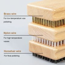 Drewniana rączka Mosiądz/Nylon/Końskie włosie Szczotka do woskowania Narzędzie do konserwacji snowboardu