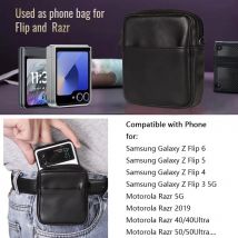 Für Samsung Z Flip 6 5 4 3 5G, Leder Brieftasche Gürtel Clip Fall Männer Taille Tasche Galaxy Flip 6 Flip 5 Flip3, Moto Razr 50 40 Holster Tasche
