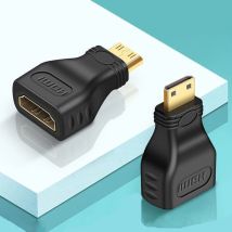 Mini HDMI-kompatibel Konverter Stecker Auf Standard Verlängerung Kabel Adapter Buchse Auf Stecker Konverter Vergoldet 1080P 1/2/5 stücke