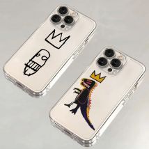 Neue Graffiti-Kunst-heiße Handyhülle für iPhone 16 15 14 13 12 11 Mini Pro Max X XR XS Max 7 8 Plus SE20 B-Basquiats transparente Abdeckung