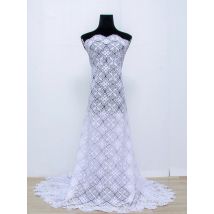 White Cord Lace Fabric 2025 High Quality Water Soluble Wedding Lace French Mesh Lace  African Guipure Lace Fabric 2.5 Yard 4483