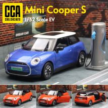 1/32 Mini Cooper S EV Spielzeugauto Modell MSZ Druckguss Metall Miniatur Zurückziehen Sound und Licht Sammlung Geschenk für Junge Kind Kinder
