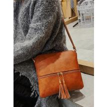 Modische Retro-Damen-Umhängetasche mit großem Fassungsvermögen, hochwertige Umhängetasche aus einfarbigem PU-Leder, Handtasche aus weichem Leder