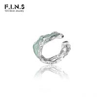 F.I.N.S 1PC Unregelmäßigen Oberfläche Emaille S925 Sterling Silber Ohr Clip Textur Ohr Manschetten für Nicht Ohrlöcher Catilage Feine schmuck