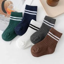 4 Paare/satz Baby Jungen Gestreifte Socken Reine Baumwolle Gerippte Kleinkind Jungen Söckchen Pack Weiche Kinder Accessoies Kleidung Für 0-5Y Jungen