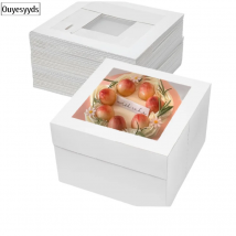 Kuchenbox und Verpackung, weiße Karton-Backverpackungsbox mit PVC-Fenster, Partyzubehör